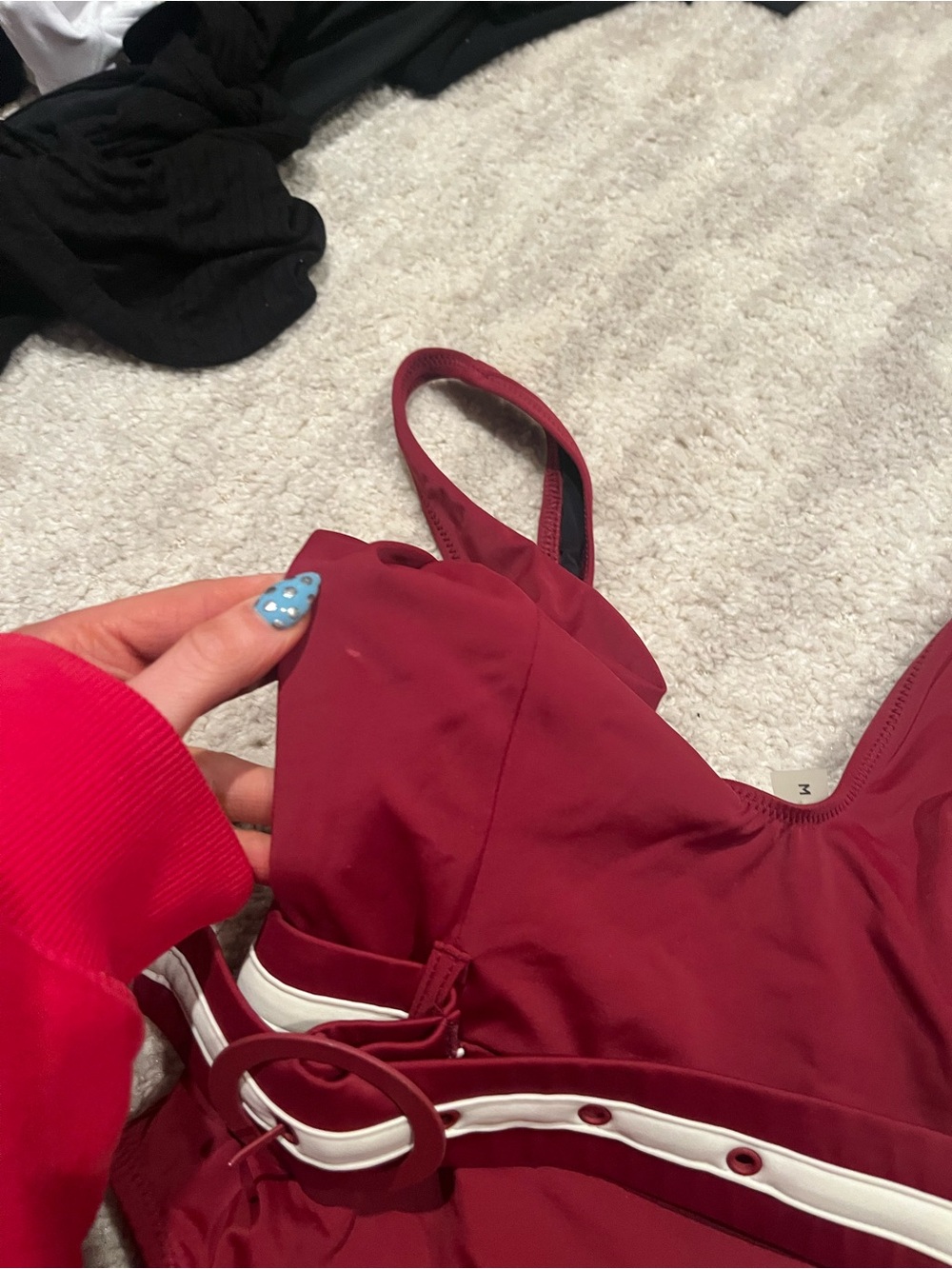 Solid and striped bikini - Picture 3 of 4